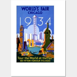 Vintage Travel Poster USA Chicago World's Fair 1934 Posters and Art